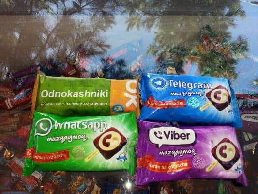 Тошкентдаги дўконларда Whatsapp, Telegram ва Viber музқаймоқлари пайдо бўлди