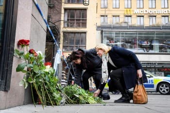 Teraktning ertasiga Stokgolm markazidagi vaziyat. Fotosurat
