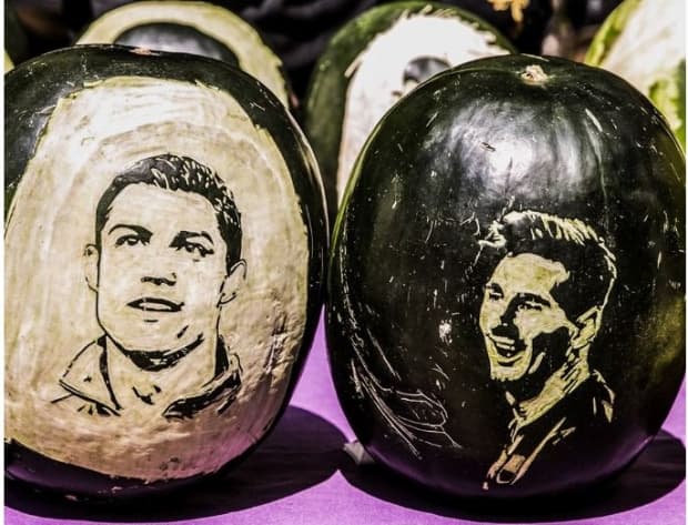 Messi va Ronaldu turkiyalik oshpazning tarvuzli suratida namoyon bo‘lishdi (foto)