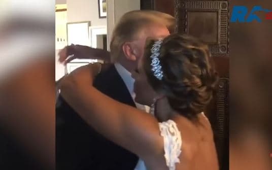 Donald Tramp Nyu-Jersida to‘y qilayotgan juftlikni tabriklagani keldi (video)