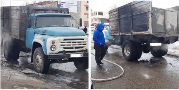 Ohangaronda «Zil-130» yuk avtomobilida yong‘in sodir bo‘ldi