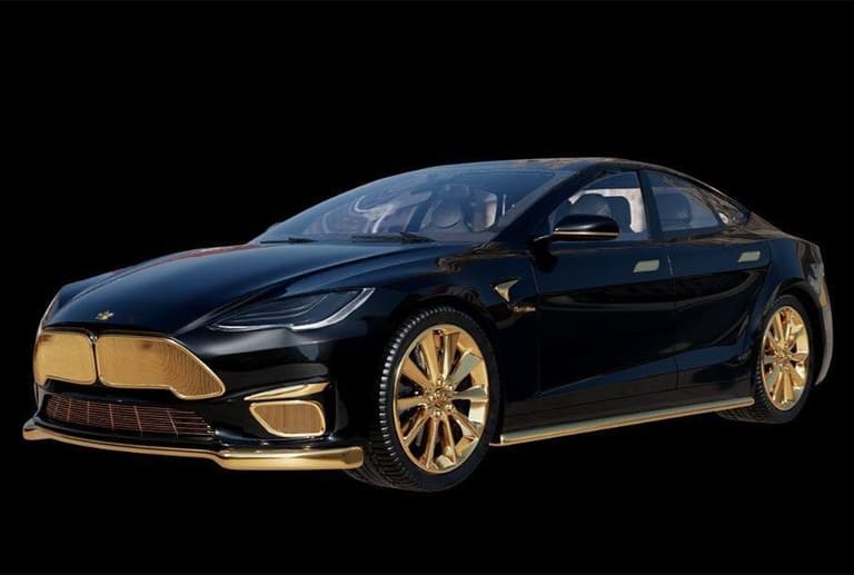 Россияда олтин билан қопланган Tesla Model S 299 минг доллардан сотилмоқда (видео)