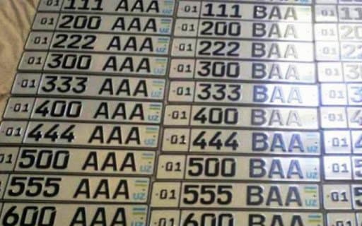 O‘zbekistonda istalgan fuqaro UZB, AAA seriali avtoraqamlarni auksion orqali sotib olishi mumkinligi aytildi