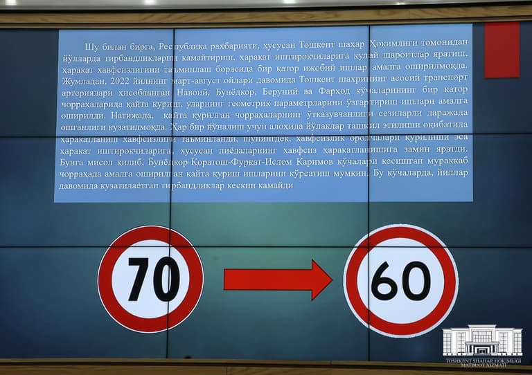 Barcha aholi punktlarida harakat tezligi 60 km/soatga tushiriladi
