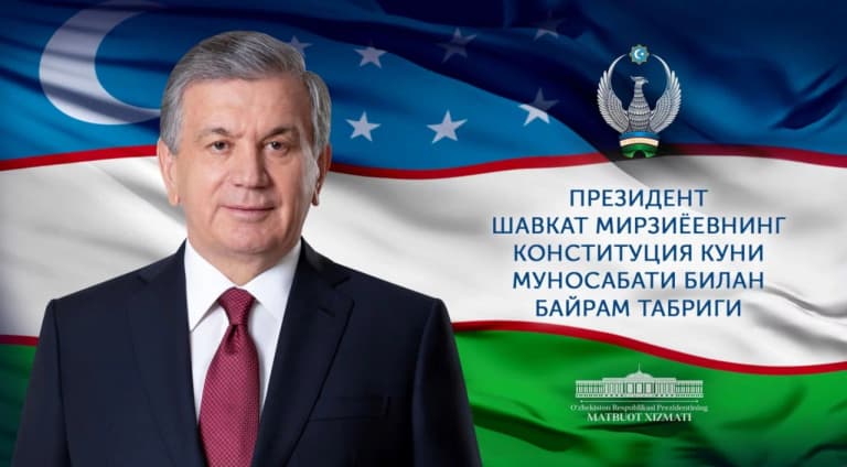 Президент Конституция куни муносабати билан Ўзбекистон халқига байрам табриги йўллади