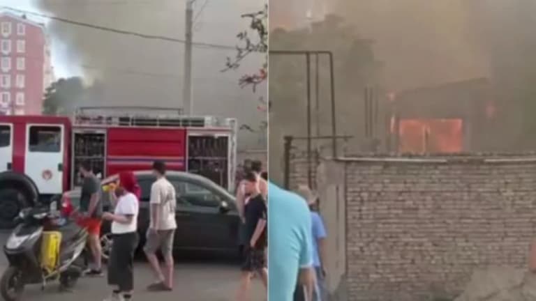 A building under renovation caught fire in Mirobod