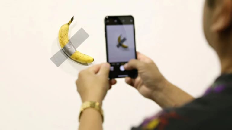 Art or a joke? A million-dollar banana eaten in a Paris museum