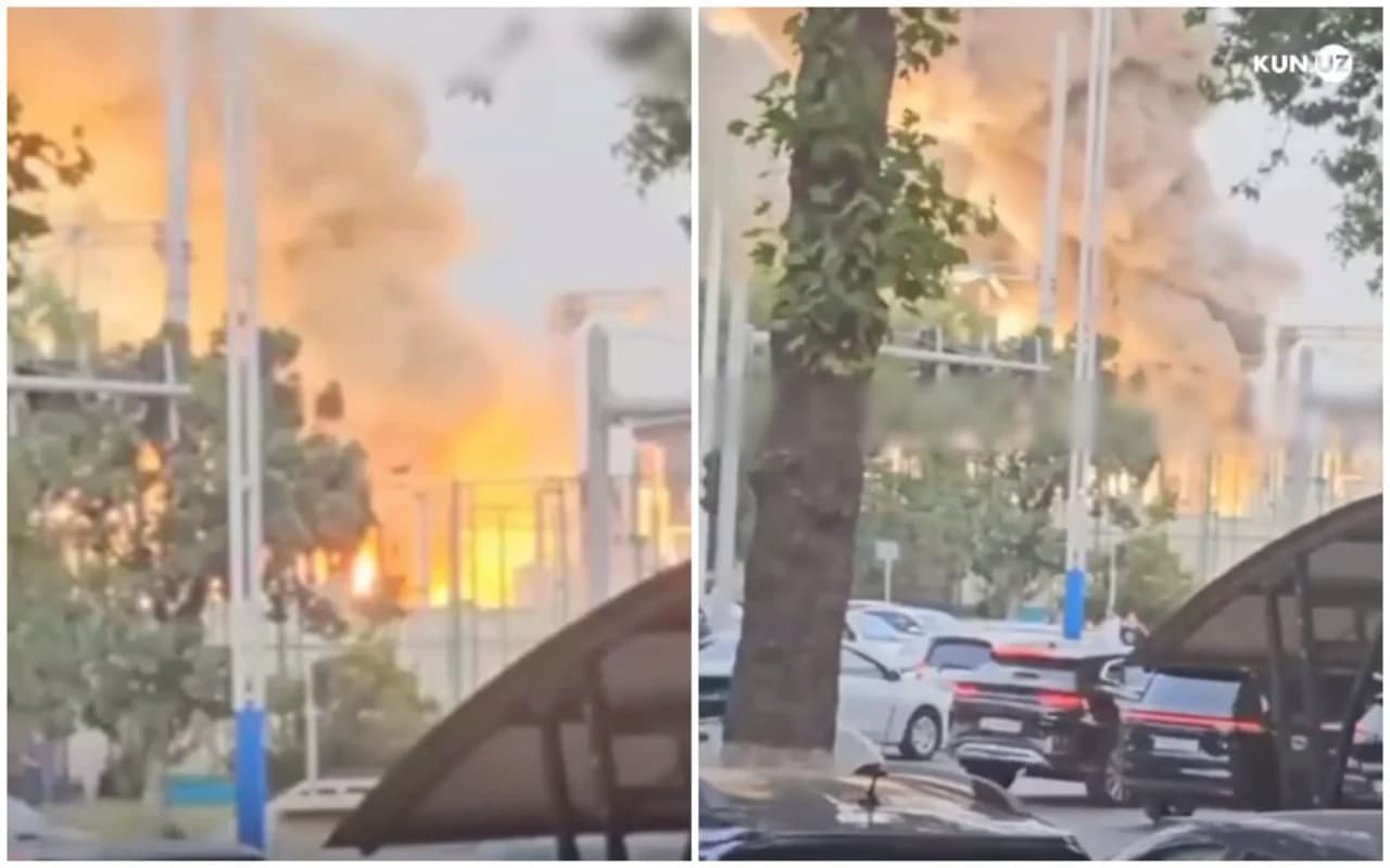 Transformer catches fire at substation in Tashkent's Almazar district