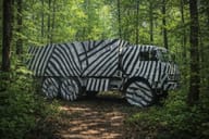 Украина дронларини чалғитиш: Россия юк машиналарни зебра каби бўямоқда