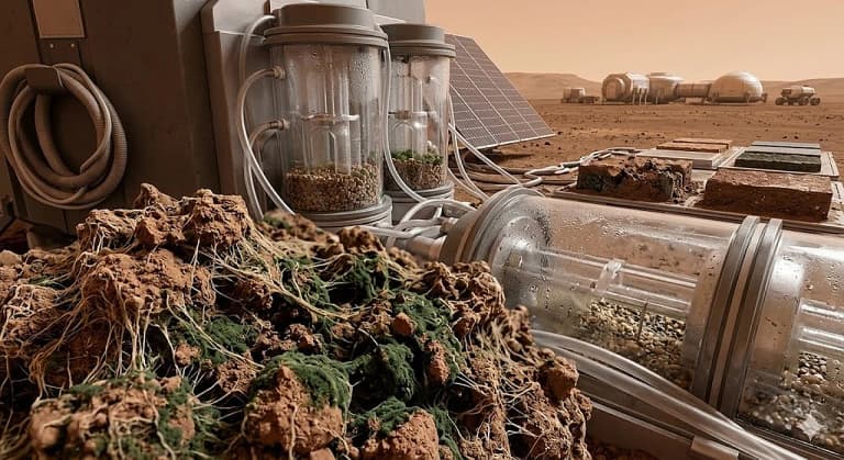 Microbes discovered that create construction material from Martian soil