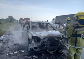 Farg‘ona viloyatida harakatdagi Orlando yonib ketdi фото