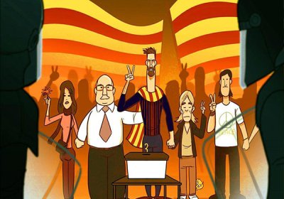 Karikatura. Umar Mo‘maniy Kataloniyadagi referendumini tasvirladi фото