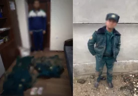 Xizmat kiyimida mast holda yurgan IIB xodimi ishdan haydaldi фото