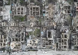 Вайрон қилинган Ирпен (Украина). Фото: Миша Жос / Facebook