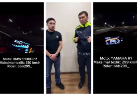 Видеолавҳалардан кадрлар Тошкентда мотоцикл ҳайдовчиси