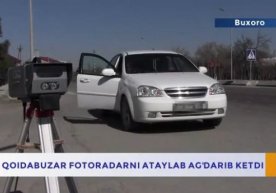 Jarima toʻlash joniga tekkan qoidabuzar fotoradarni atayin agʻdarib ketdi (video) фото