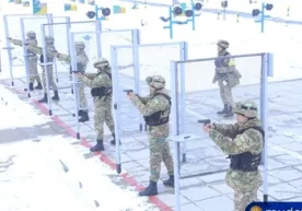 Харбий хизматчилар “Сазаган” дала ўқув майдонида қорли