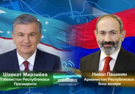 Shavkat Mirziyoyev va Nikol Pashinyan o‘zaro munosabatlarni rivojlantirish masalasini muhokama qildi фото