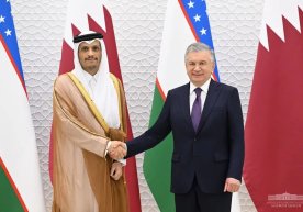 Shavkat Mirziyoyev Qatar delegatsiyasini qabul qildi фото