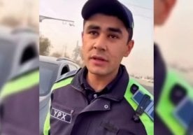 Бухорода йўл-патрул хизмати инспектори билан ҳайдовчи