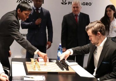16 ёшли ҳиндистонлик гроссмейстер жаҳон чемпиони Магнус Карлсенни мағлуб этди фото