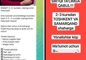 Сўнгги пайтларда ижтимоий тармоқларда сиртқи таълимга