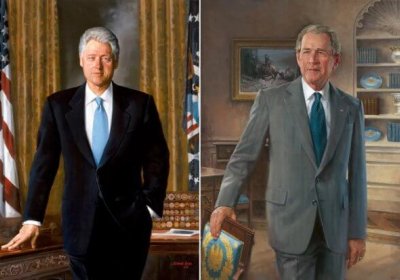 Klinton va kichik Bushning Oq uy foyesidagi portretlari olib tashlandi фото