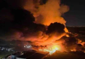 Аргентинадаги бир заводда юз берган кучли портлаш видеоси