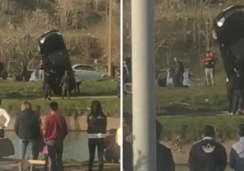 Toshkent viloyatida tezlik bilan kelayotgan Lacetti kanalga otilib ketdi (video) фото