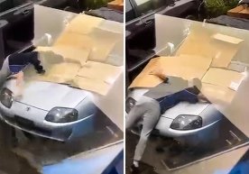 Toyota Supra’sini tanasi bilan do‘ldan himoya qilayotgan haydovchi (video) фото