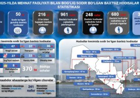 2025-йил давомида Ўзбекистонда иш жойларида юз берган