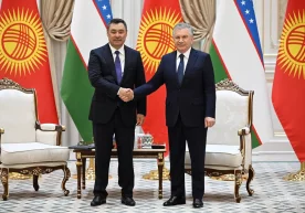 Кўксарой қароргоҳида Шавкат Мирзиёев ва Садир Жапаровнинг