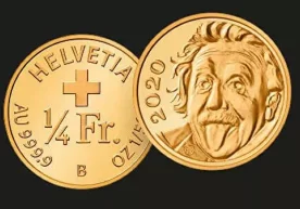 Фото: Swissmint Швейцарияда Альберт Эйнштейннинг тилини