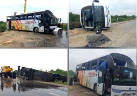 Navoiyda avtobus ag‘darilishi oqibatida besh kishi jarohat oldi фото