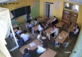 Фото: Видеодан кадр Тармоқларда Хоразмдаги мактаблардан