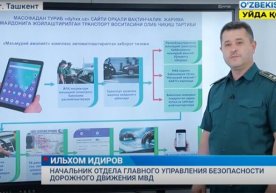 Фото: Видеодан лавҳа Тошкентда автомашиналарни жарима