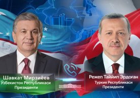 Shavkat Mirziyoyev Turkiya prezidenti Rajab Toyyib Erdo‘g‘onni tug‘ilgan kuni bilan tabrikladi фото