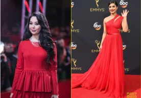 Ўзбек ва ҳинд актрисаларининг фотоларда ёнма-ён турганига