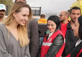 Hollywood star Angelina Jolie visited the Rafah crossing