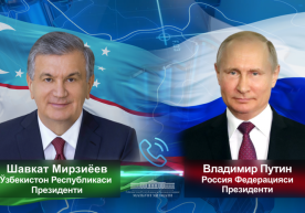 Ўзбекистон президенти Владимир Путин билан телефон орқали мулоқот қилди фото