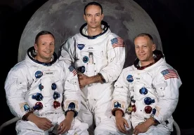 Машҳур учлик: (чапдан ўнгга) Нил Армстронг, Майкл Коллинз,