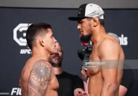 Нурсултон Рўзибоев UFC'даги дебюти олдидан вазн ўлчаш маросимида қатнашди фото