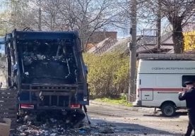 Россиянинг Владикавказ шаҳрида чиқинди юклаш жараёнида юз