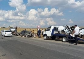 A major traffic accident involving two Nexia cars and a