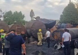 Semerkant iline bağlı Kattakorgan ilçesinde bir akaryakıt