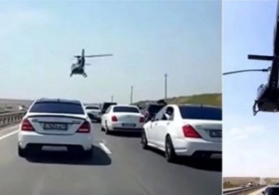 "Чимкент-Тошкент" трассасидаги тўй кортежига вертолёт ҳам ҳамроҳлик қилди (Видео) фото