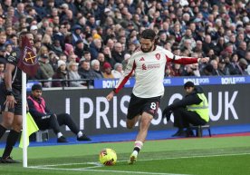 Liverpool’s Hungarian midfielder Dominik Szoboszlai is the