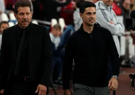 Atletico Madrid Cheftrainer Diego Simeone hob nach dem