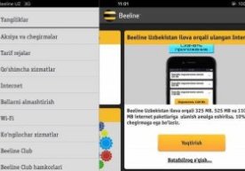 Beeline Uzbekistan ilovasida yangi til versiyasi paydo bo‘ldi фото