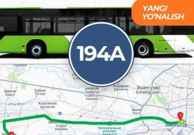 15 ноябрдан бошлаб пойтахтда 194-рақамли янги автобус